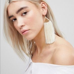 ASOS Folded Metal Tassel Earrings